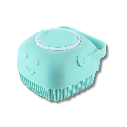 Silicone Pet Grooming Brush - 1-Step Bath Soap Dispensing Massage Brush for Dogs & Cats - Soft Bristles, Universal Fit, Essential Shower Accessory