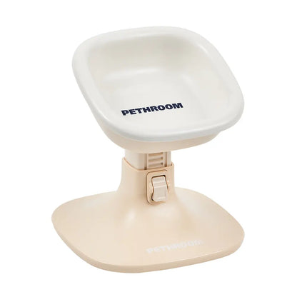 PETHROOM Adjustable Height Pet Feeding Stand & Durable Ceramic Bowl Set - Non-Slip Design for Dogs and Cats