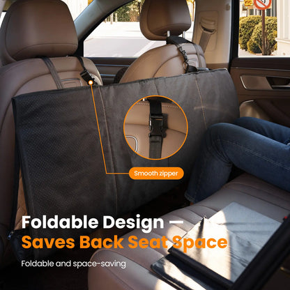 VALUXE Waterproof Dog Car Seat Cover for Large Dogs - Foldable Back Seat Protector in Beige/Black - Perfect for Summer Adventures!
