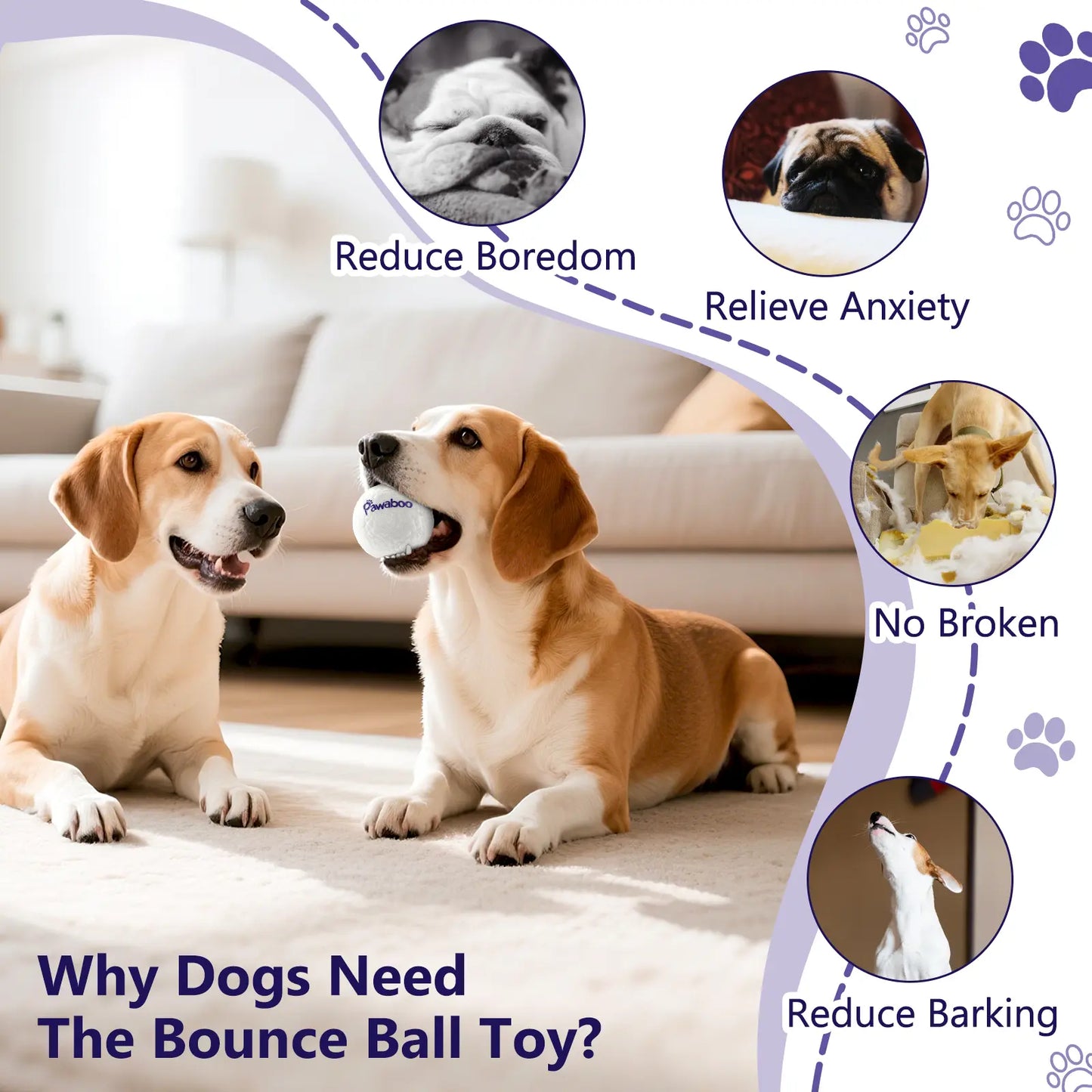 Indestructible Dog Balls for Aggressive Chewers - High Bouncy Interactive Fetch Toy for All Dog Sizes!