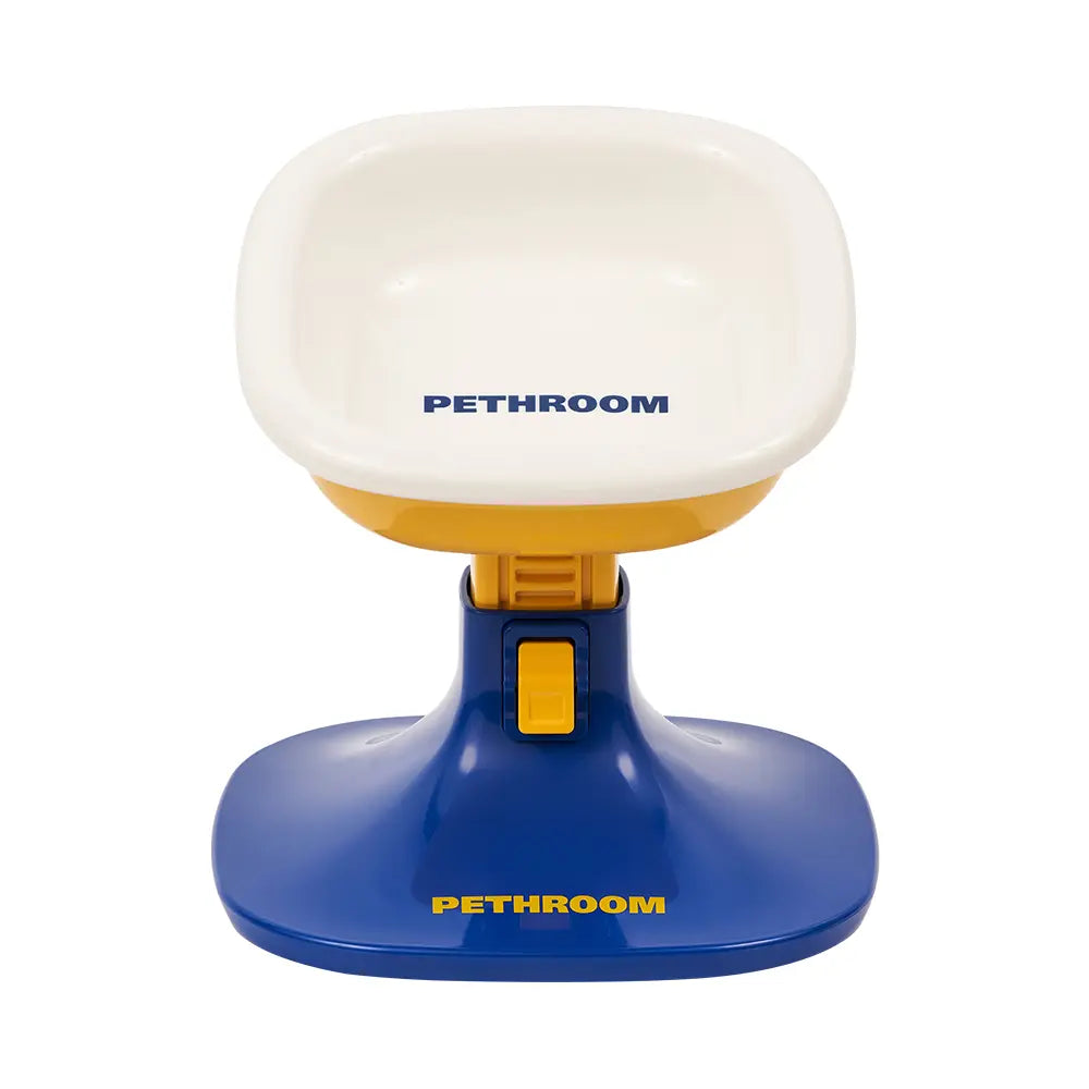 PETHROOM Adjustable Height Pet Feeding Stand & Durable Ceramic Bowl Set - Non-Slip Design for Dogs and Cats