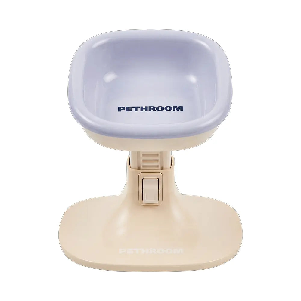 PETHROOM Adjustable Height Pet Feeding Stand & Durable Ceramic Bowl Set - Non-Slip Design for Dogs and Cats