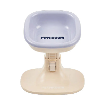 PETHROOM Adjustable Height Pet Feeding Stand & Durable Ceramic Bowl Set - Non-Slip Design for Dogs and Cats