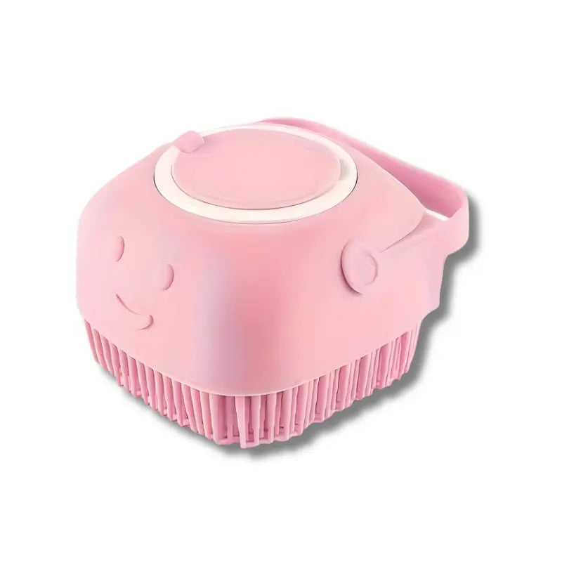 Silicone Pet Grooming Brush - 1-Step Bath Soap Dispensing Massage Brush for Dogs & Cats - Soft Bristles, Universal Fit, Essential Shower Accessory
