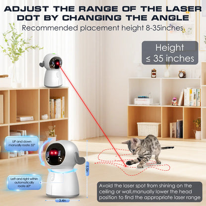 Interactive Cat Laser Toy 2026 - Rechargeable Automatic Fun for Indoor Cats & Kittens with Adjustable Angles and Dual Patterns for Endless Play!
